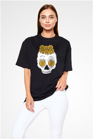 Bitcoin Baskılı Unisex Siyah Oversize Tişört - Tshirt