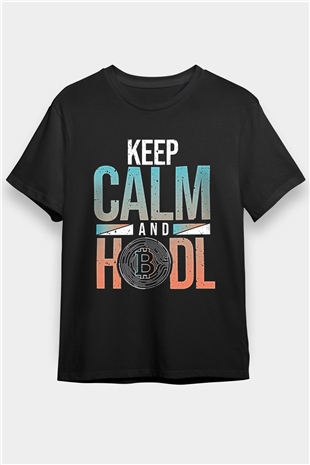 Bitcoin Baskılı Unisex Siyah Tişört - Tshirt