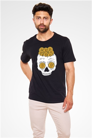 Bitcoin Baskılı Unisex Siyah Tişört - Tshirt
