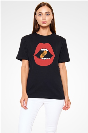 Bitcoin Baskılı Unisex Siyah Tişört - Tshirt