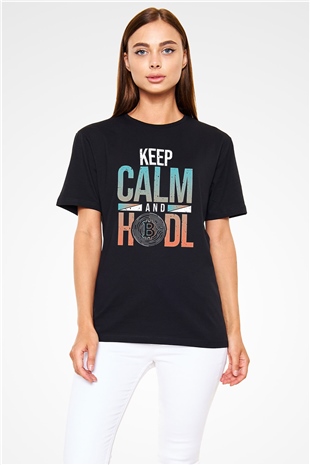 Bitcoin Baskılı Unisex Siyah Tişört - Tshirt