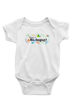 Biyolog Baskılı Beyaz Unisex Bebek Body - Zıbın