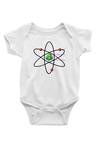 Biyolog Baskılı Beyaz Unisex Bebek Body - Zıbın