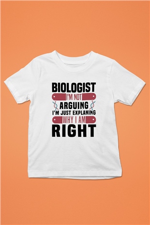Biyolog Beyaz Unisex Çocuk Tişört