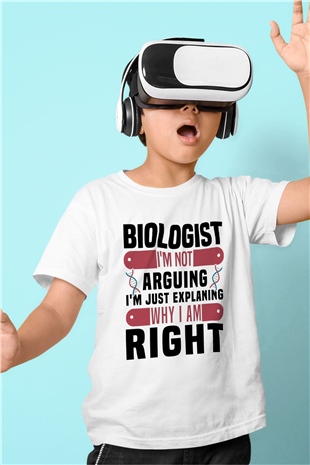 Biyolog Beyaz Unisex Çocuk Tişört