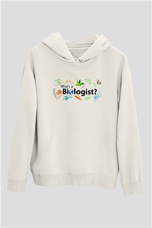 Biyolog Beyaz Unisex Hoodie