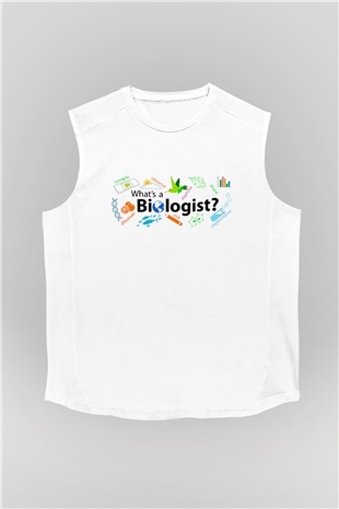 Biyolog Beyaz Unisex Kolsuz Tişört