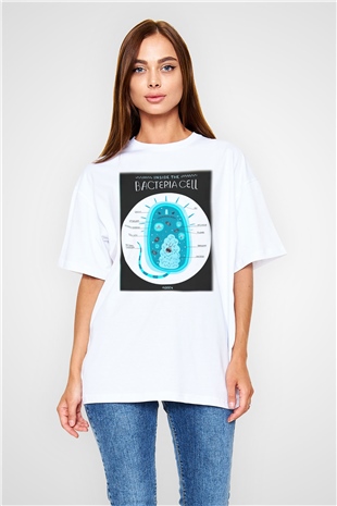 Biyolog Beyaz Unisex Oversize Tişört T-Shirt