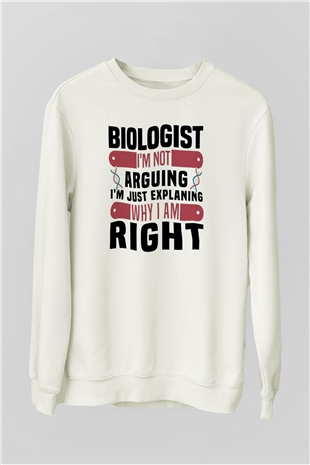 Biyolog Beyaz Unisex Sweatshirt