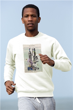 Biyolog Beyaz Unisex Sweatshirt