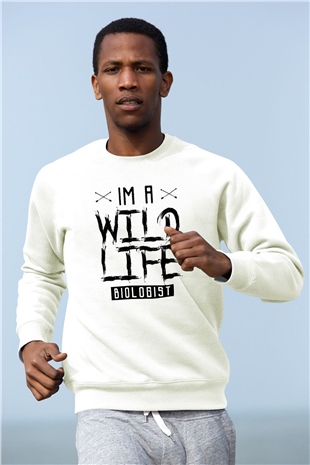 Biyolog Beyaz Unisex Sweatshirt
