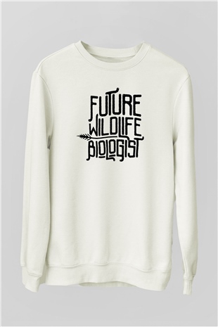 Biyolog Beyaz Unisex Sweatshirt