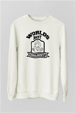 Biyolog Beyaz Unisex Sweatshirt