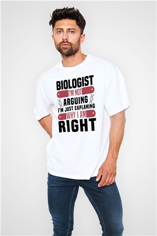 Biyolog Beyaz Oversize Tişört Oversize T-shirt - TişörtFabrikası