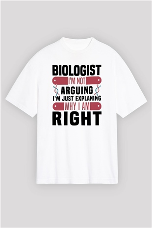 Biyolog Beyaz Oversize Tişört Oversize T-shirt - TişörtFabrikası