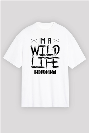Biyolog Beyaz Oversize Tişört Oversize T-shirt - TişörtFabrikası