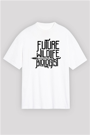 Biyolog Beyaz Oversize Tişört Oversize T-shirt - TişörtFabrikası