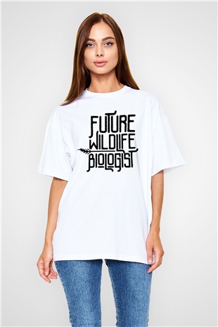 Biyolog Beyaz Oversize Tişört Oversize T-shirt - TişörtFabrikası