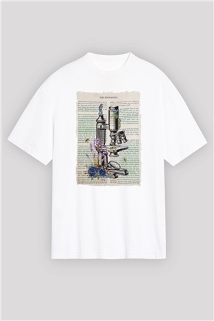 Biyolog Beyaz Oversize Tişört Oversize T-shirt - TişörtFabrikası
