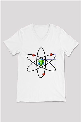 Biyolog Beyaz Unisex V Yaka Tişört T-Shirt