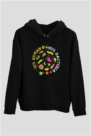 Biyolog Siyah Unisex Kapüşonlu Sweatshirt