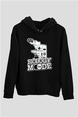 Biyolog Siyah Unisex Kapüşonlu Sweatshirt