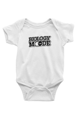 Biyoloji Baskılı Beyaz Bebek Body - Zıbın