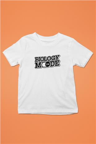 Biyoloji Baskılı Unisex Beyaz Çocuk Tişörtü - Tshirt