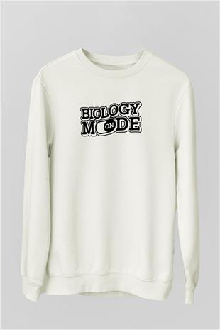 Biyoloji Baskılı Unisex Ekru Sweatshirt