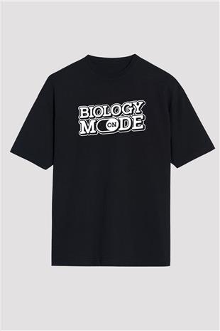 Biyoloji Baskılı Unisex Oversize Tişört - Tshirt