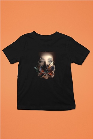 Björk Baskılı Unisex Siyah Çocuk Tişört - Tshirt