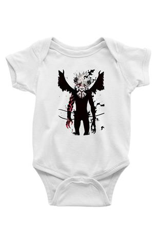 Black Clover Baskılı Beyaz Unisex Bebek Body - Zıbın