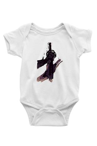 Black Clover Baskılı Beyaz Unisex Bebek Body - Zıbın