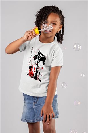 Black Clover Baskılı Beyaz Unisex Beyaz Çocuk Tişört - Tshirt