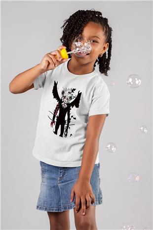 Black Clover Baskılı Beyaz Unisex Beyaz Çocuk Tişört - Tshirt