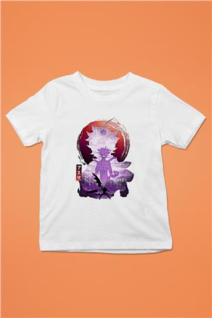 Black Clover Baskılı Beyaz Unisex Beyaz Çocuk Tişört - Tshirt