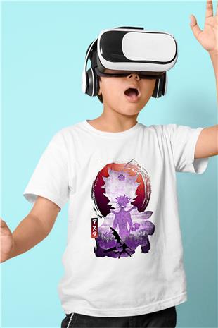 Black Clover Baskılı Beyaz Unisex Beyaz Çocuk Tişört - Tshirt