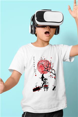 Black Clover Baskılı Beyaz Unisex Beyaz Çocuk Tişört - Tshirt