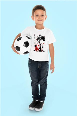 Black Clover Baskılı Beyaz Unisex Beyaz Çocuk Tişört - Tshirt