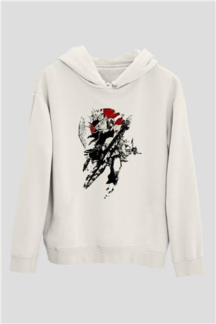 Black Clover Baskılı Beyaz Unisex Hoodie