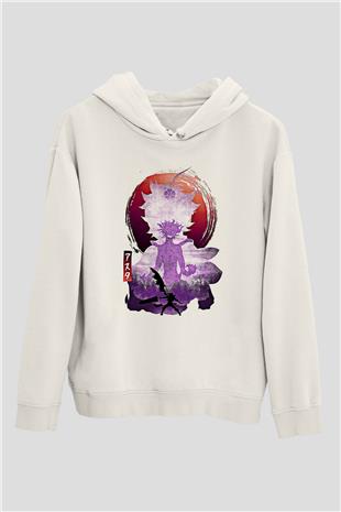 Black Clover Baskılı Beyaz Unisex Hoodie