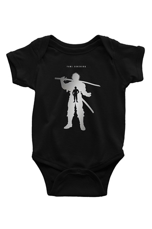 Black Clover Baskılı Unisex Siyah Bebek Body - Zıbın