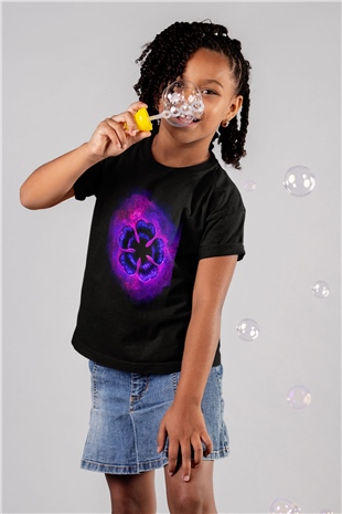 Black Clover Baskılı Unisex Siyah Çocuk Tişört - Tshirt