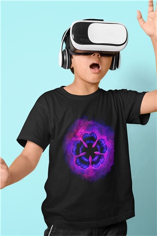 Black Clover Baskılı Unisex Siyah Çocuk Tişört - Tshirt