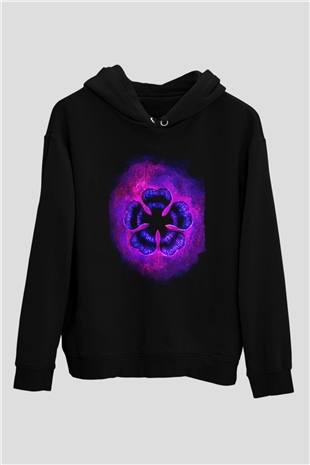 Black Clover Baskılı Unisex Siyah Hoodie
