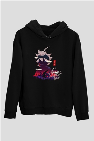 Black Clover Baskılı Unisex Siyah Hoodie