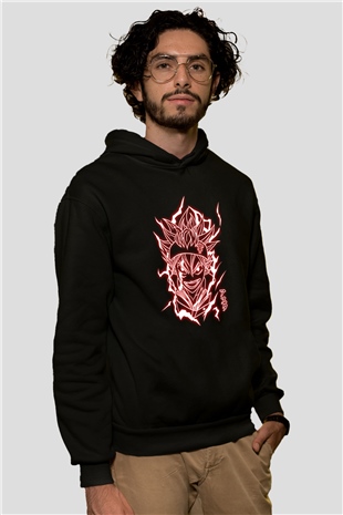 Black Clover Baskılı Unisex Siyah Hoodie