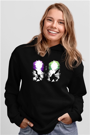 Black Clover Baskılı Unisex Siyah Hoodie