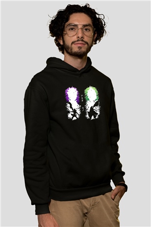 Black Clover Baskılı Unisex Siyah Hoodie