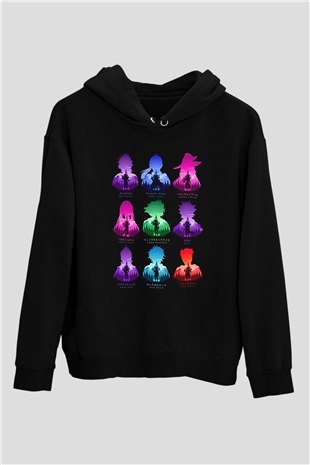 Black Clover Baskılı Unisex Siyah Hoodie